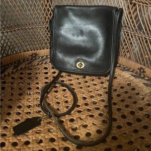 Vintage Black Leather Coach Purse